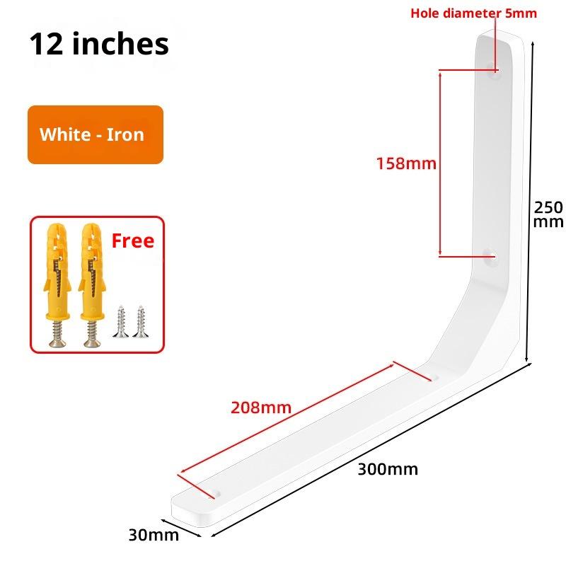 

1 шт. Кутові кронштейни Промисловий плаваючий кронштейн для полиці Товстий Надміцний Настінний кронштейн для полиці White 300X250MM