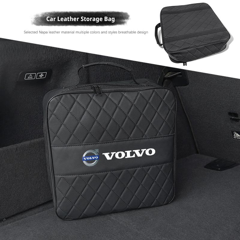Car Boot Storage Handbag High-capacity Leather Tools Bag For Volvo XC90 V90 V60 XC60 V40 EC40 EX40 S80 S60 S90 C40 XC40 V70 XC70