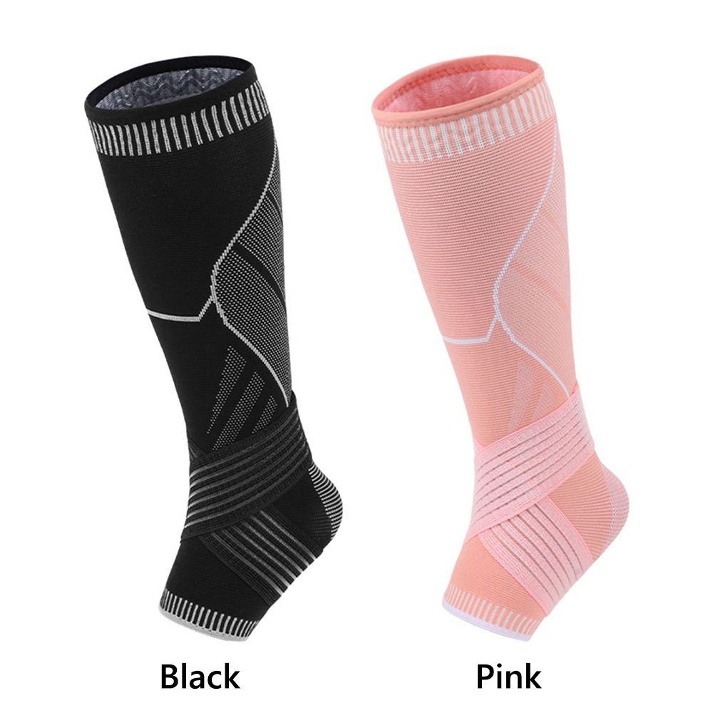 Black Pink Ankle Protection Socks Silicone Anti Slip Dots Sport Calf Guard  Basketball Soccer