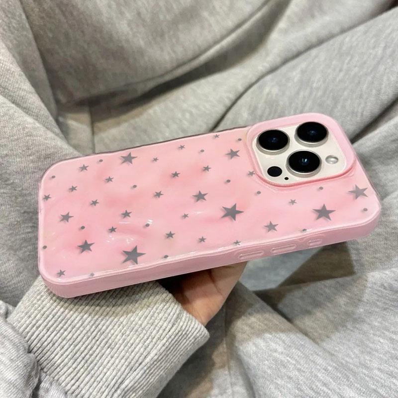 Minimalist Gray-Blue Star Wave Texture Phone Case for iPhone 17 Air 16 15 14 Plus 13 12 11 Pro Max Shockproof Soft Back Cover