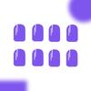24 Pcs Purple Full Cover Stick On Nail Solid Color Press On Nail Reusable Artificial Nail Short Square False Nail