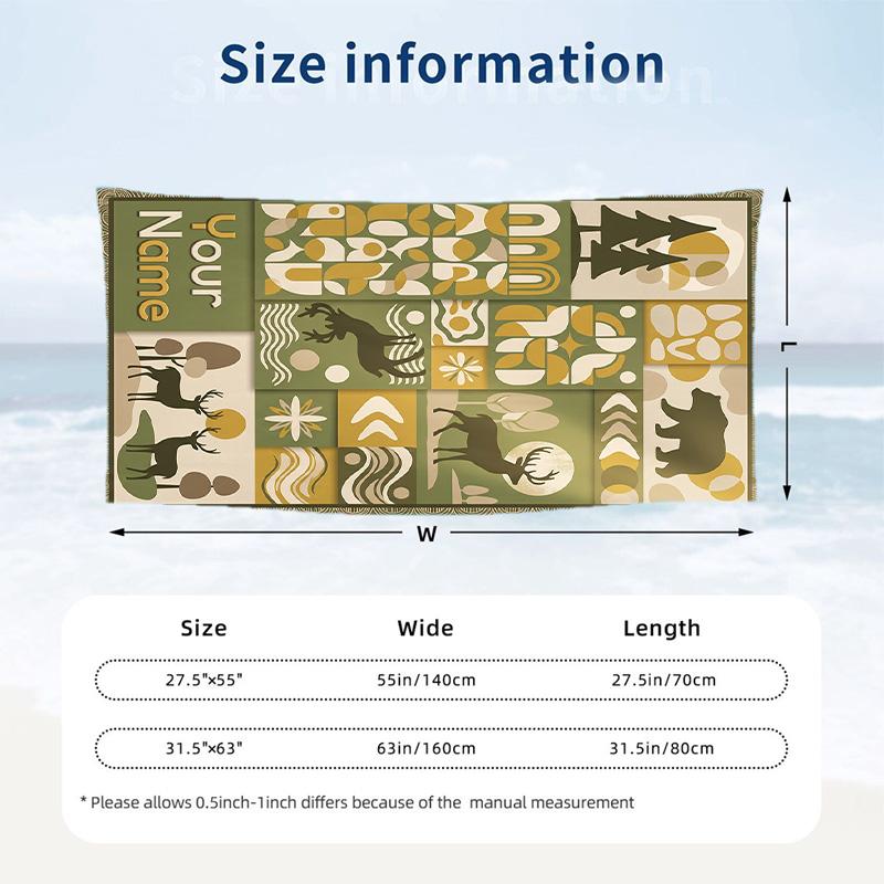 Forest Nature Theme Beach Towel Personalized Custom Name & Text Soft Quick Dry Beach Towel for Swimming Travel