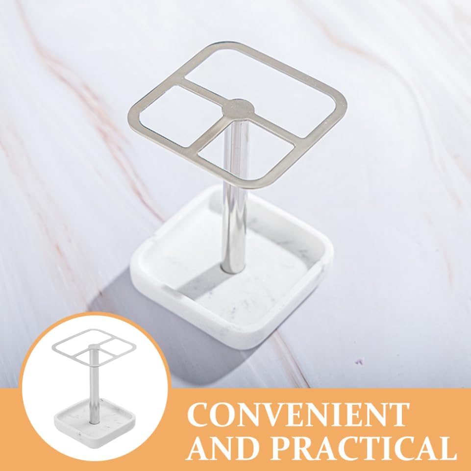 PRETYZOOM Toothbrush Holder Stand Multi Functional Toothbrush Holder Organizer Stainless Steel Desktop Braces Shower Toothbrush Toothpaste Holder for