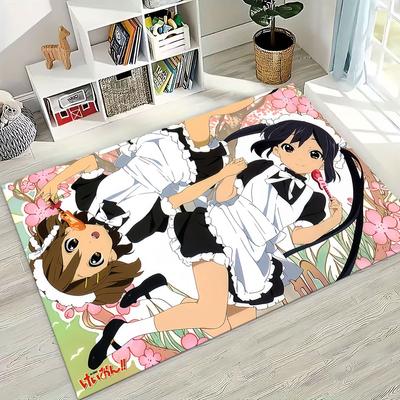 Anime K-ON Kawaii Girl Hirasawa Yui Music Cartoon Rug for Bedroom Living Room Sofa Home Doormat Decor,Kids Non-slip Floor Mat