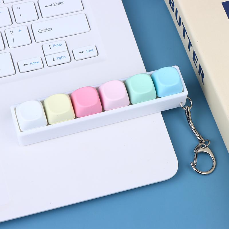 Mechanical Keyboard Switch Keychain 6 Key Toy For Stress Relief, Diy Pressing Sensory Gift For Adults