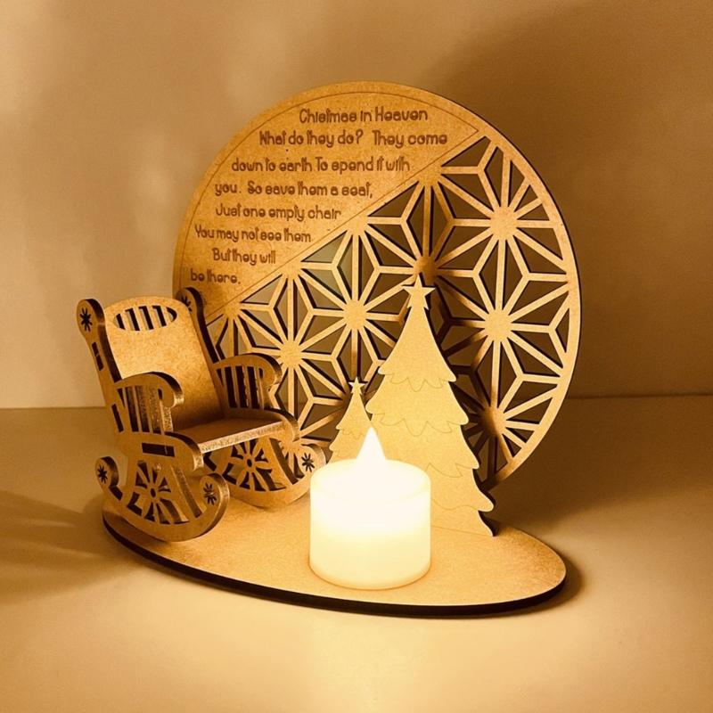 Christmas Memorial Candle Holder Rocking Chair Ornament LED Candle Tealight DIY