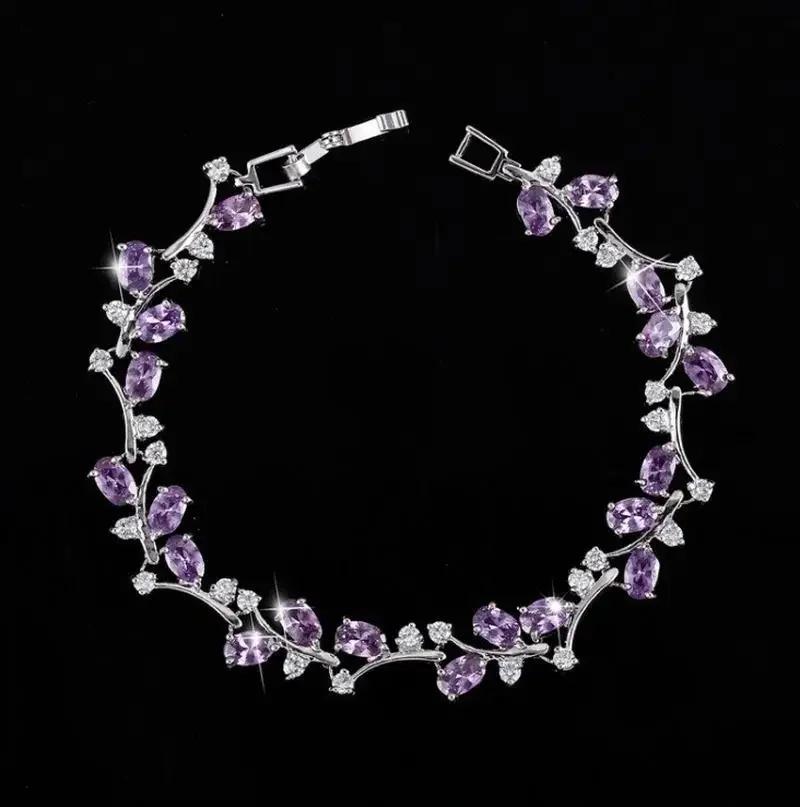 Bracelet Charm Élégant pour Femme Incrusté de Cristal Mode Bijoux de Fiançailles Mariage