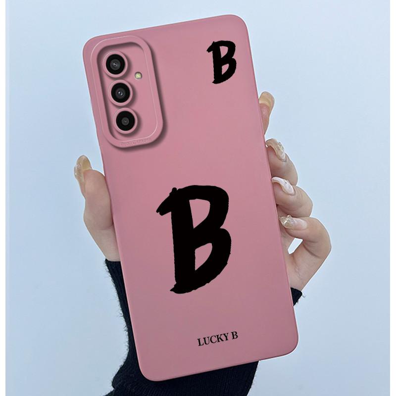 For Samsung Galaxy M13 4G M23 F23 Buddy 2 5G Cover Case Initial Letter Silicone Soft Phone Bumper for Samsung SM-M135F Casing
