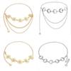 Crescent Moon & Sunflower Metal Waist Chain for Women - Adjustable Waistband Body Decoration