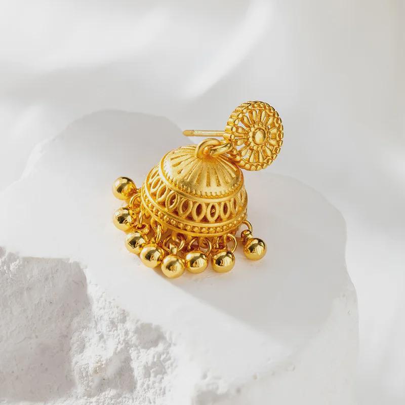 Elegant Gold Jellyfish Tassel Earrings - Durable Bohemian Design for Women