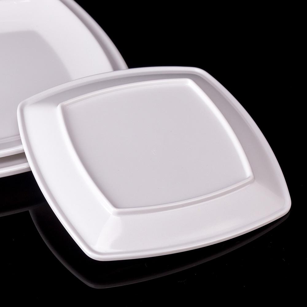 Square Melamine Dinner Plate Buffet Fast Food Trays Dishes Table Tableware Services Menu Plate El Deep Side Dish Dinnerware
