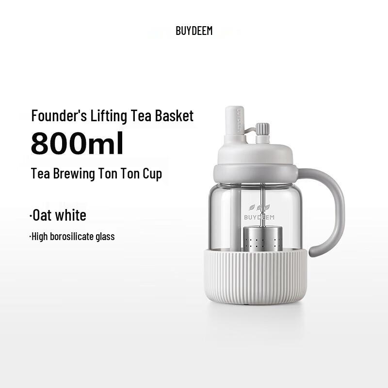 Buydeem Tea Infuser Glass Water Bottle with Straw