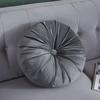 Round Pumpkin Velvet Cushion - Plush Solid Color Waist Support Pillow