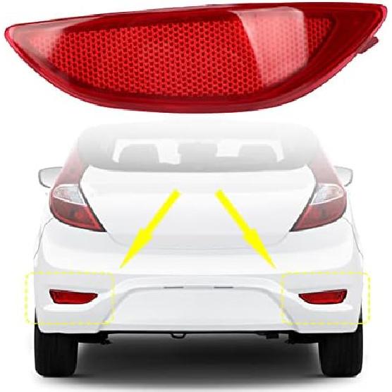 Rear Bumper Night Reflector Rear Bumper Reflector Red Warning Shock Resistant Replacement for Accent LE SE (Right 924061R000) Right 924061R000