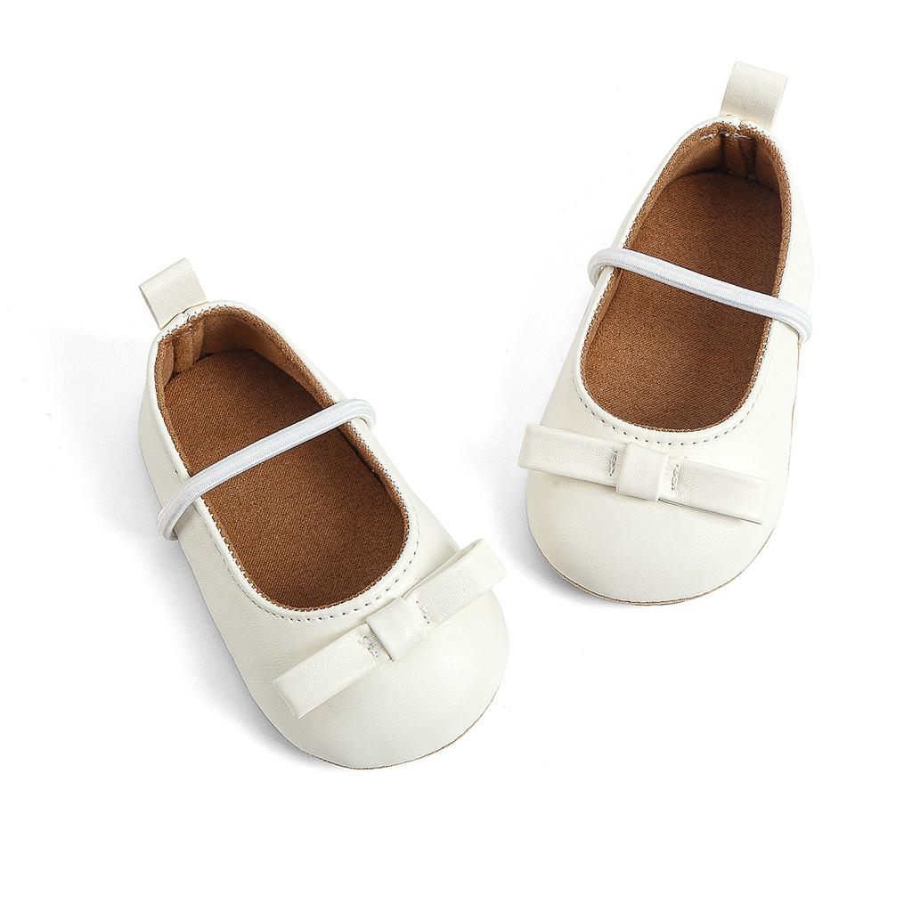 Sapatos de Bebê Princesa Cor Sólida Com Decoração de Laço Para Menina Pequena Moda