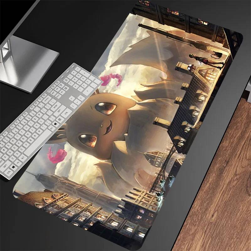 Kawaii kočka Stolní podložka Velká Eevee Anime Podložka pod myš Herní příslušenství Podložka pod myš Vodotěsná Gumová Podložky na notebook Rozšířený Stolní koberec