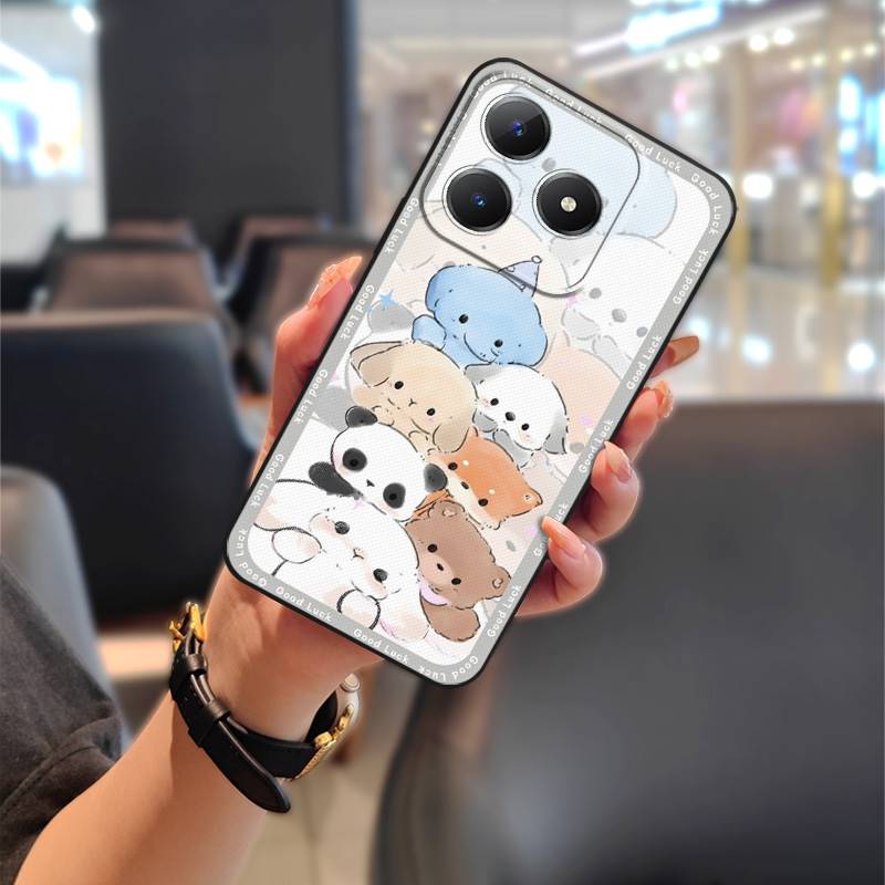 Phone Pouch Durable Phone Case For Realme C63 4G/C61 4G Dirt-resistant Anti-dust Full wrap Shockproof Animals Anti-knock