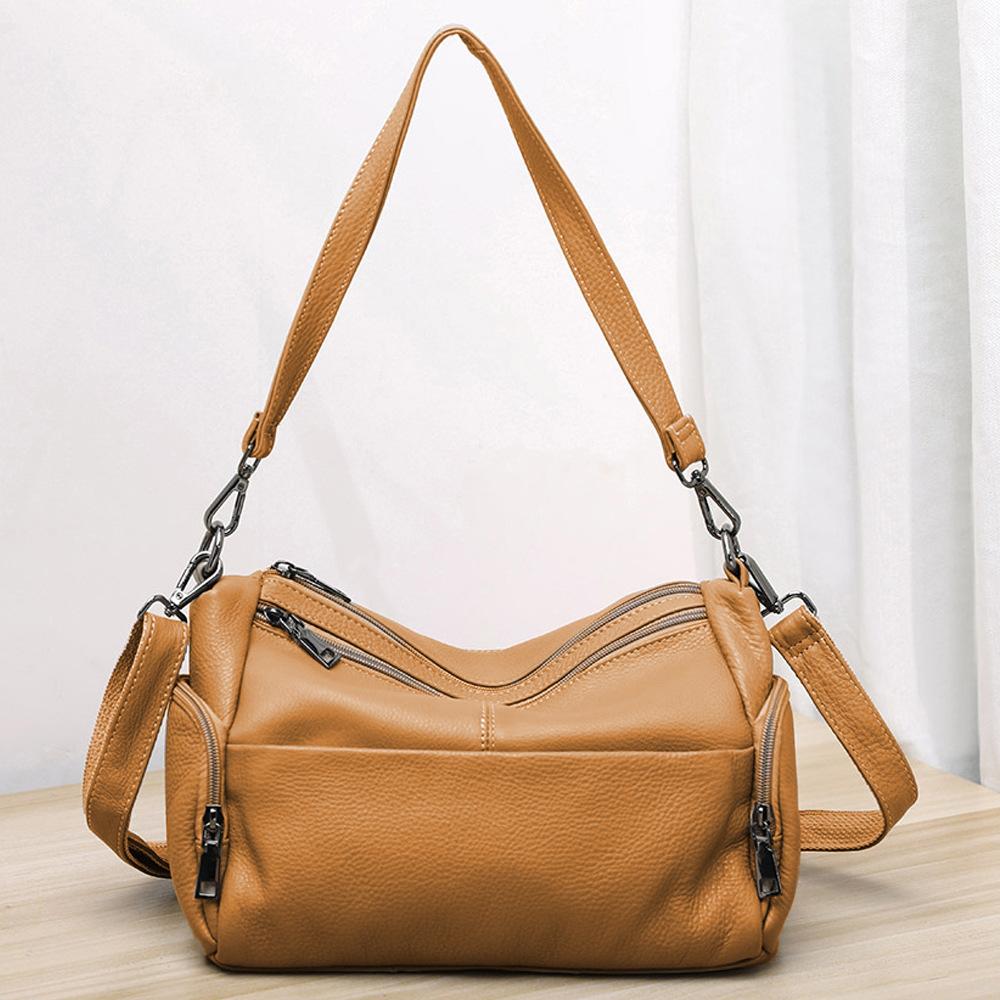 Cow Leather Women's Shoulder Crossbody Quality Handbag Genuine Leather Underarm Bag Ladies' Commuting Large Capacity Tote Bag