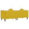 3 Seater Yellow Velvet Sofa with Cushions