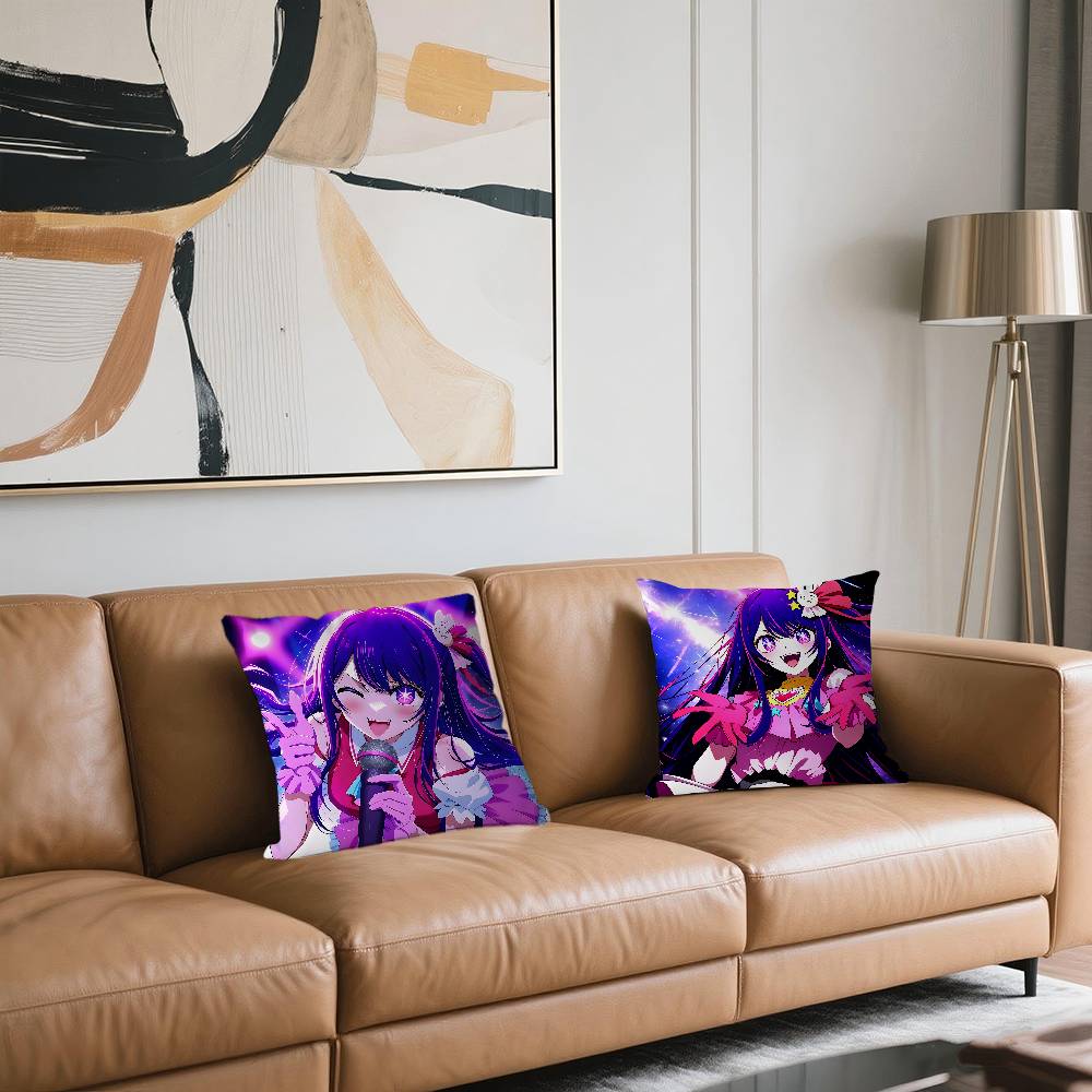 Anime Oshi No Ko Cushion Cover Car Throw Pillow Case For Sofa Car Christmas Gift 40x40cm 45x45cm