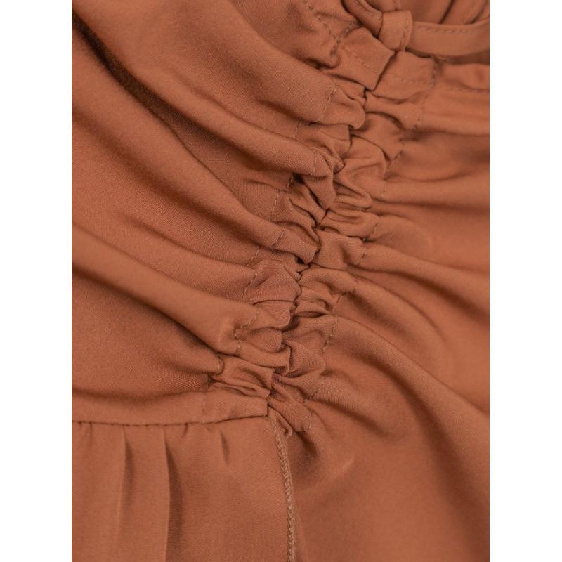 Sommer Eleganter High Waist Uni Rock mit Volantsaum Schlankmachendes Design