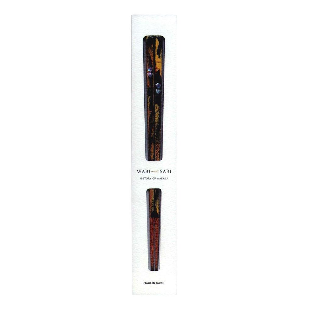 Tanaka Hashiten Lacquer Thin Hazy Navy 605234 Wabi-Sabi Chopsticks, Moon, Blue, 23cm, No.