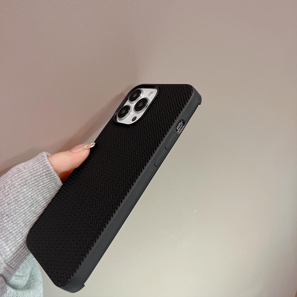 Black Woven Case for iPhone 13 iPhone 15 iPhone 16 Pro Max