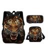 Top selling tiger backpack pencil case crossbody bag 3pcs set trendy animal print best gift for boys or girls on school birthday