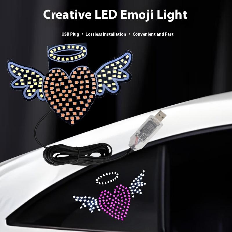 Car Love Window Light LED Decorative Light Creative No Wiring Love Reddish Internet Celebrity Rear Window Emotion Light