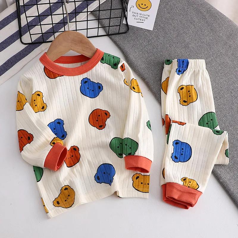 Set per bambini Pigiama a maniche lunghe per bambini Design carino Tessuto leggero e confortevole Pigiama Outfit