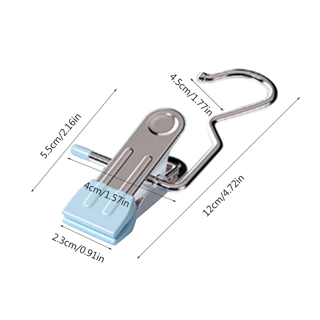 Pack of 10pcs Multifunctional Pants Clips Anti Rust Wardrobe Hanger Hooks Stainless Steel Clips for Clothes Organization