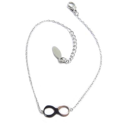 [P9156] - Silver 'Infini' Steel Bracelet - 11x5 Mm