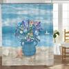 Weißer Kater Mit Blauen Schmetterlingen Duschvorhang Wasserdicht Leicht Zu Reinigen Sichtschutz Druck Fantasy Kunst Design Elegant
