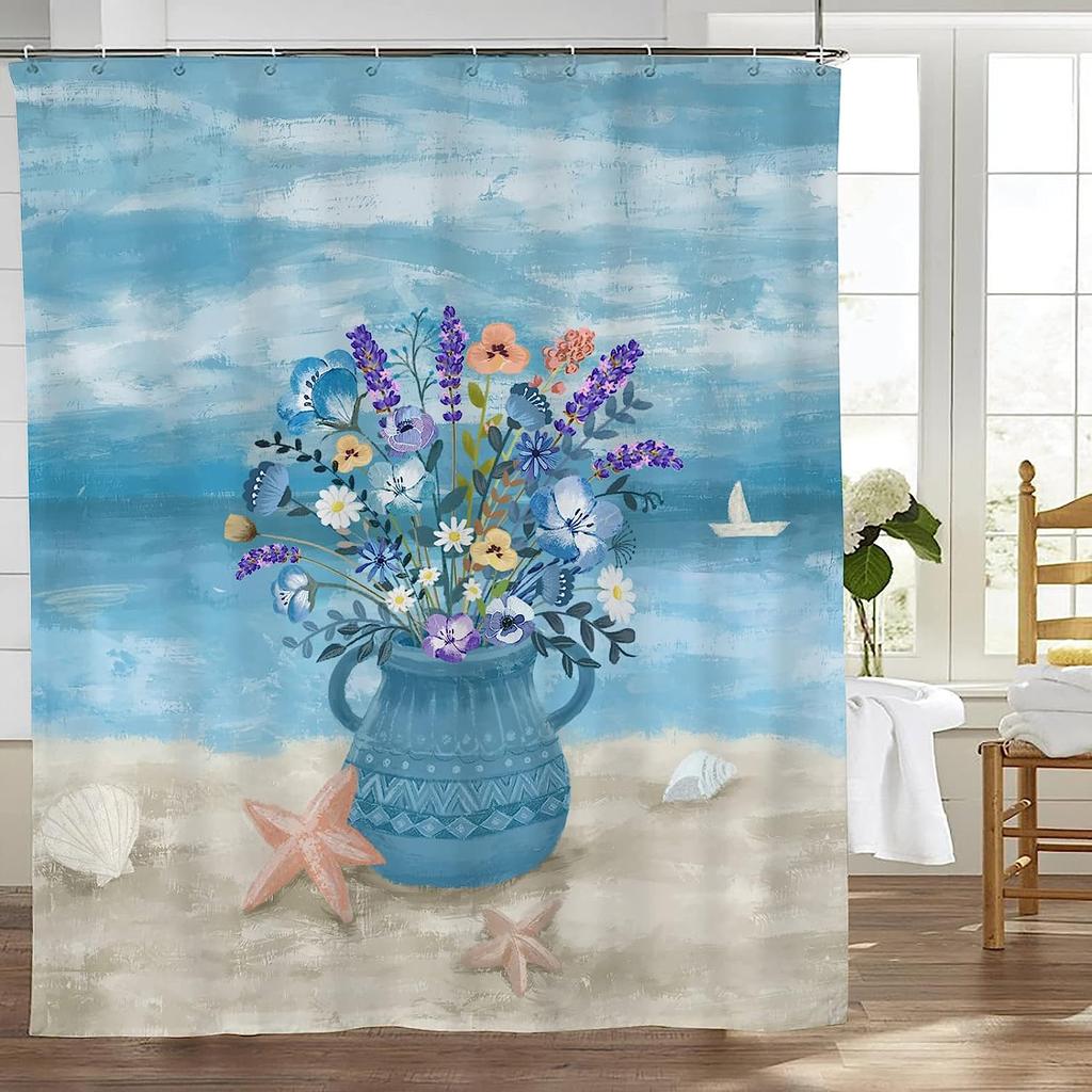 Weißer Kater Mit Blauen Schmetterlingen Duschvorhang Wasserdicht Leicht Zu Reinigen Sichtschutz Druck Fantasy Kunst Design Elegant