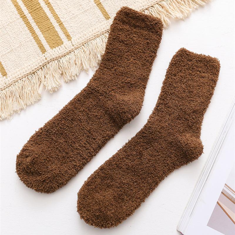 1 Pairs Soft Cozy Cashmere Socks Men Women Winter Warm Sleep Bed Floor Fluffy Socks