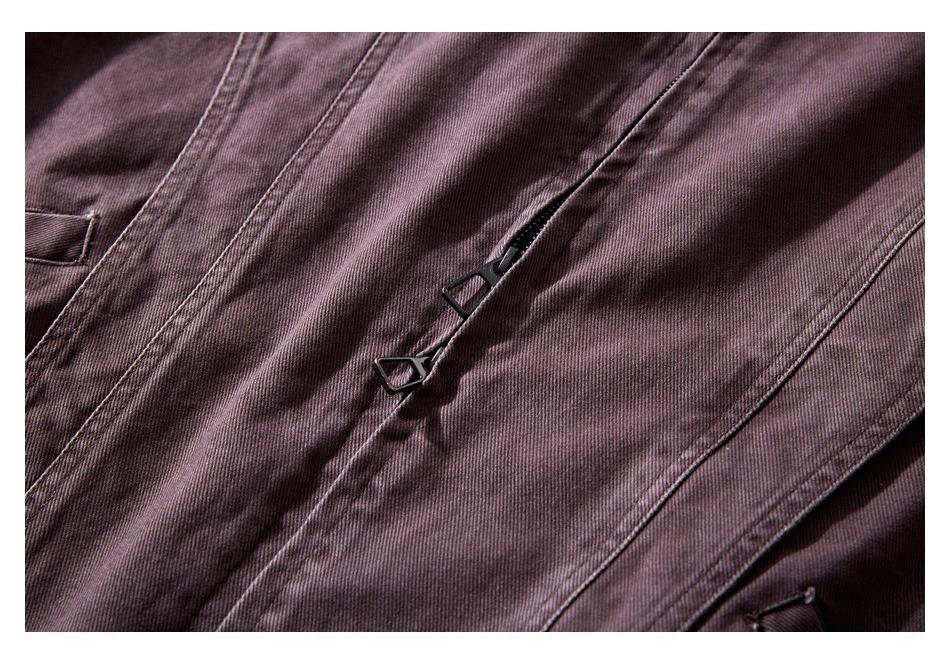 NICE3RULE Men's Retro Washed Cotton Workwear Jacket - Spring/Autumn Loose Fit