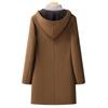 Cappotto da Uomo Invernale Soprabito di Lana Trench Lussuoso Giacca Lunga con Cappuccio Casual Elegante Ispessito Capospalla Lana Antivento