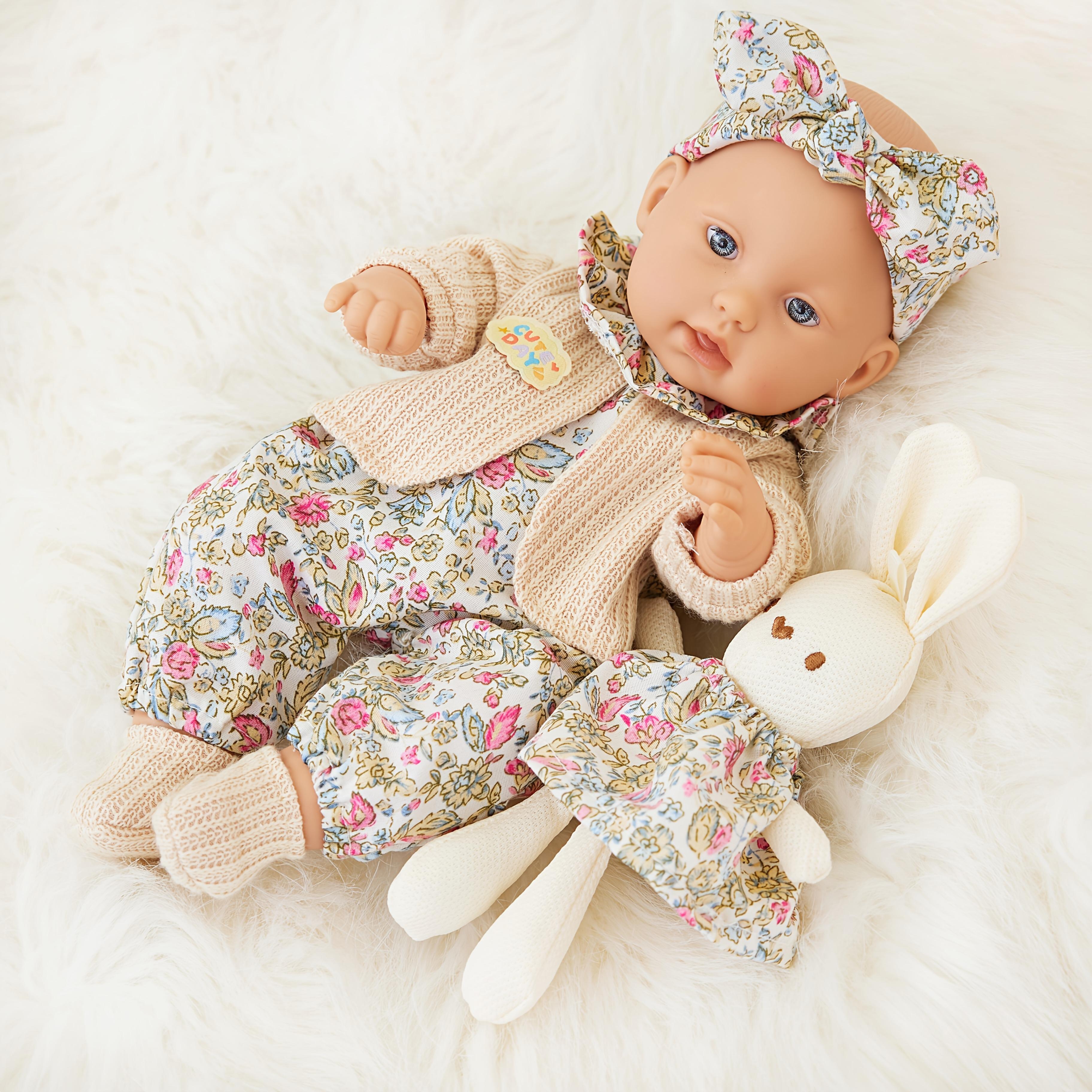 

30CM Reborn Baby Doll Soft Polyester Washable Soothing Toy Realistic Vinyl Full Body Holiday Gift for Kids Lifelike