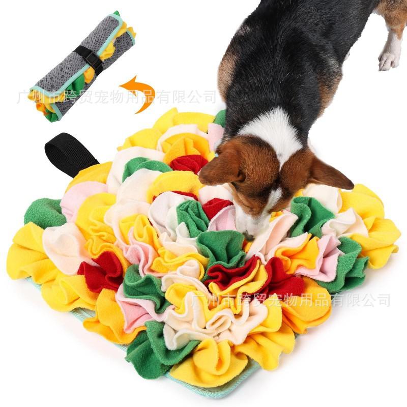 Colorful Snuffle Mat Small Medium Dogs Sensory Enrichment Toy Of Fleece 12x12 Inch Pet Puzzle Feeding