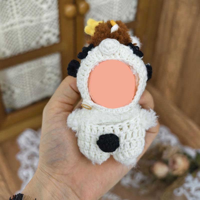[Cloth Only] Fashion Cartoon Toy 10cm Doll Clothes Crocheted Panda Suit for Girls & Boys