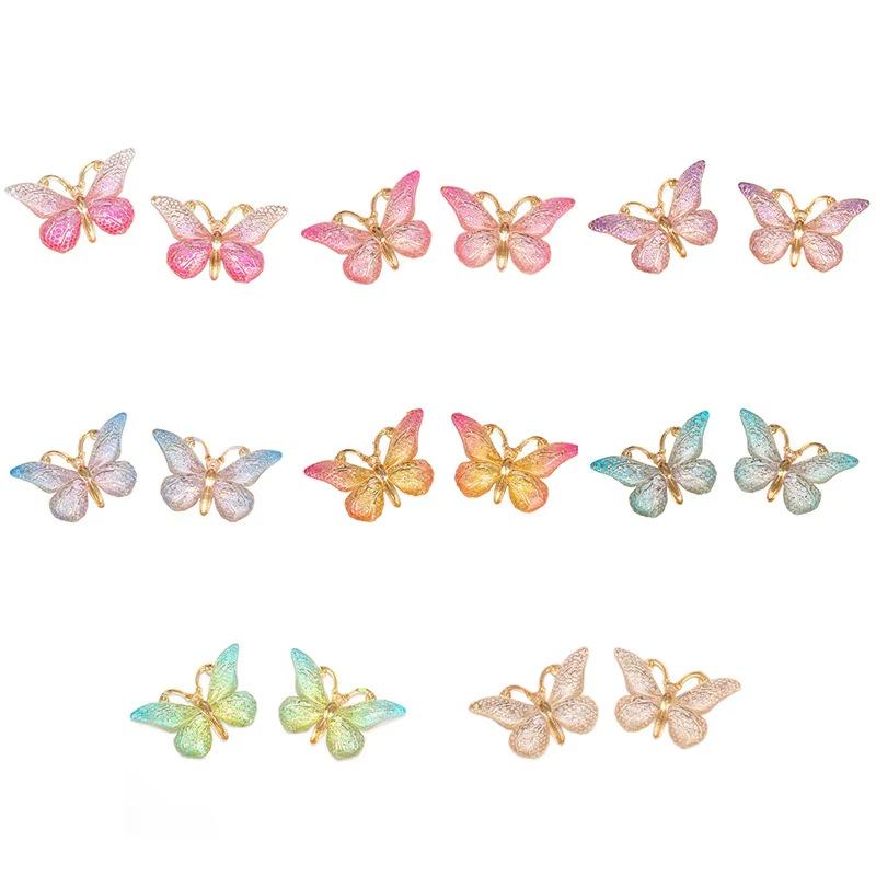 5PCS Colorful Gradient Three-Dimensional Butterfly Hair Clip, Sweet And Fairy Girl Headband, Cute Girl Heart Hair Clip