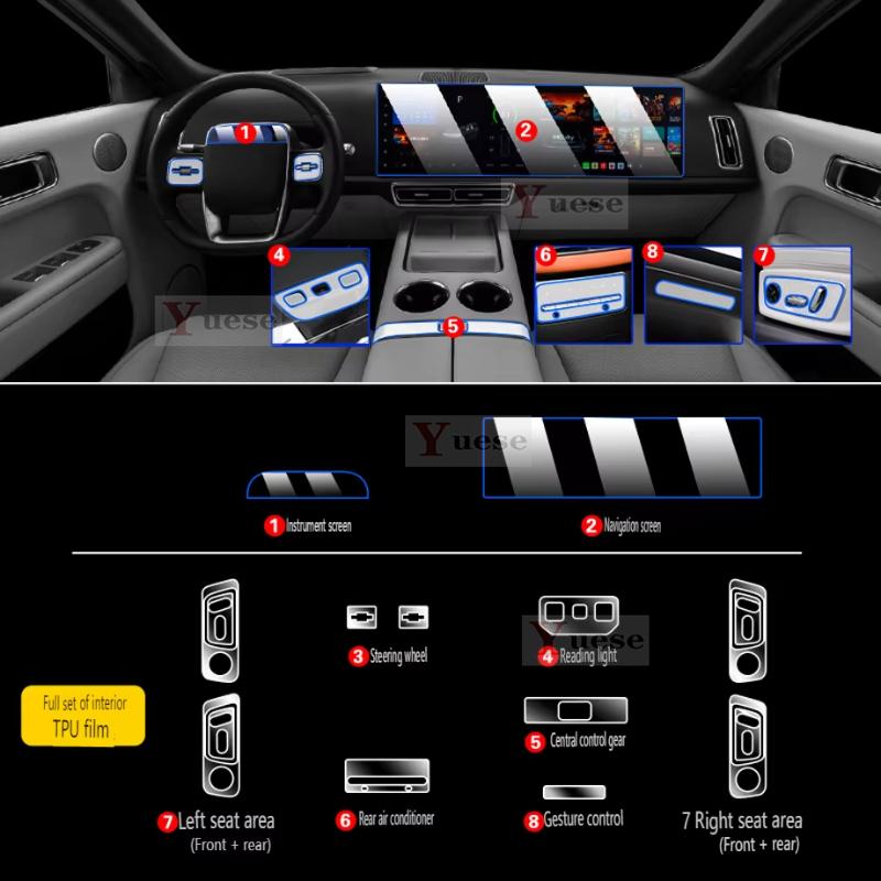 

Car Interior Center Console Transparent TPU Protective Film Anti-scratch Sticker For LeadingIdeal Lixiang L7 L8 L9 Right Driver seat