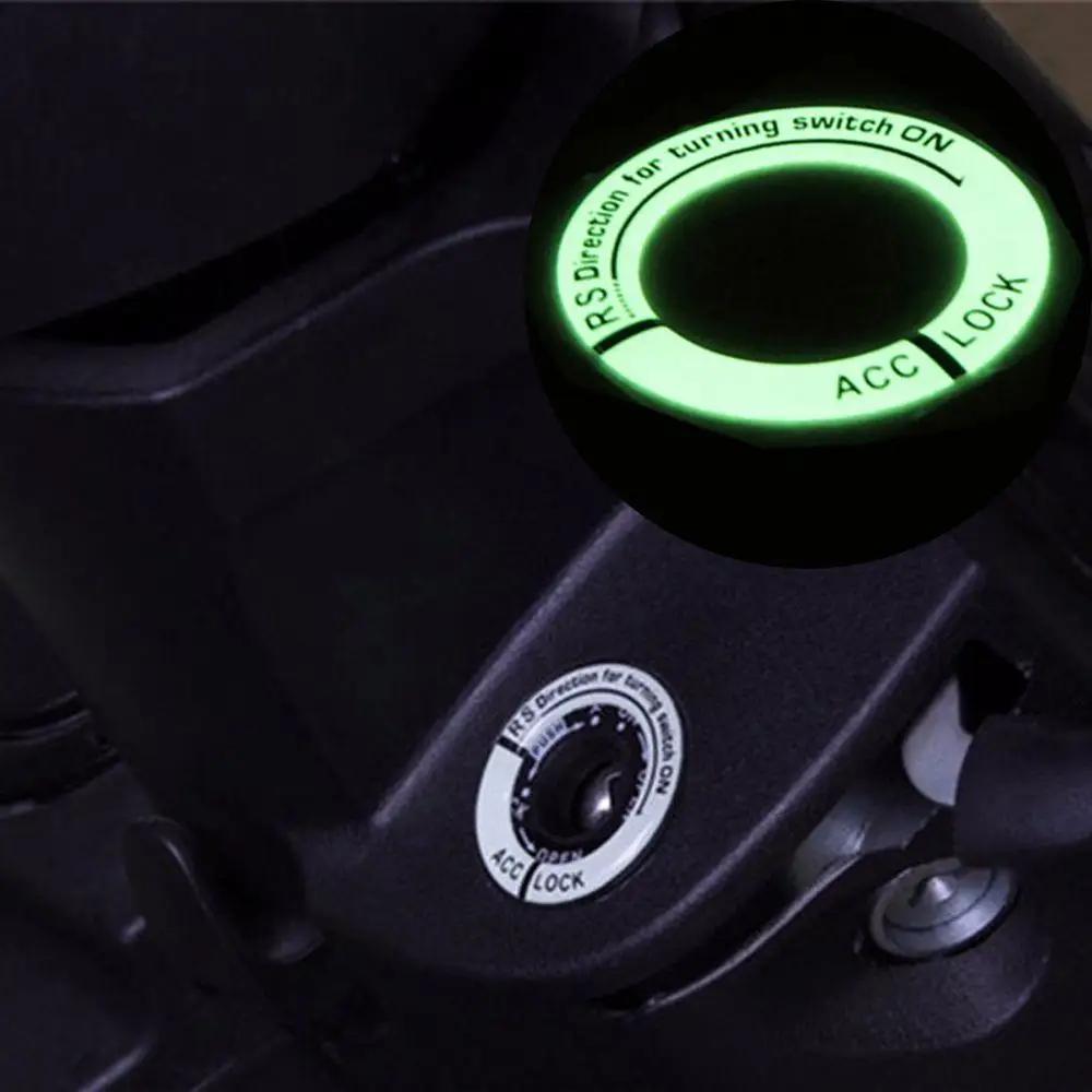 Optional Color Night Vision Light Luminous Ignition Switch Sticker Glow Key Ring Hole Cover for Car Accessories Interior