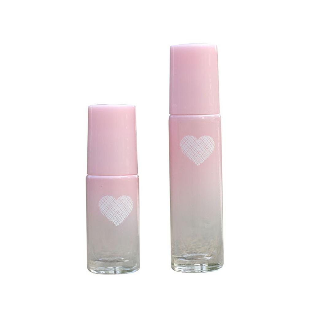 5ml 10ml Gradient Pink Glass Roll On Bottle Empty Perfume Bottle Essential Oil Roller Ball Bottle Liquid Container Makeup Tools