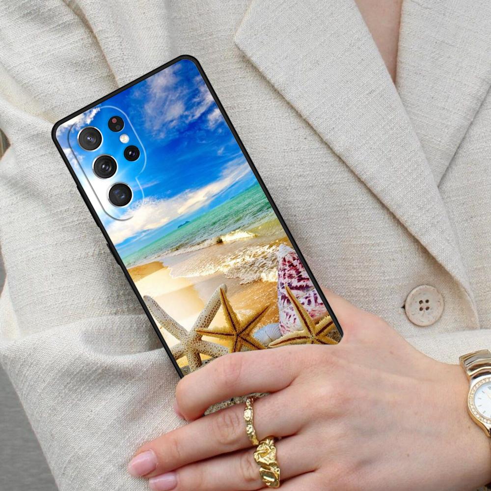 Summer Beach Relax Starfish Ocean Sky Sun Cell Phone Case for Samsung Galaxy S26 Ultra S25 S24 S23 S22 S21 S20 Note10 Cover