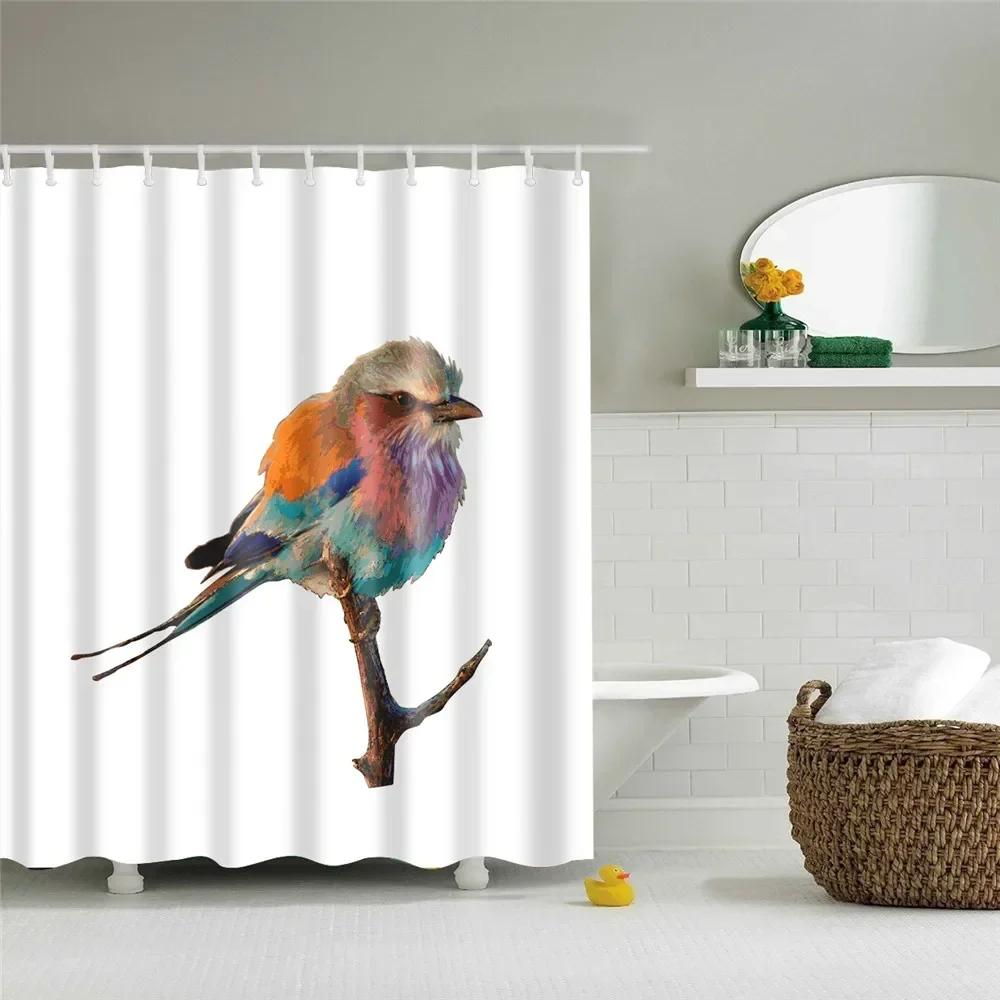 

Bathroom Curtain Waterproof Animals Elephant Cat Lion Printing Bath Decor Shower Curtains With Hooks Home Decor Bath Curtains W60H190(CM)-1 Pcs
