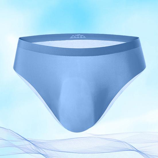 Summer Ultra-Thin Ice Silk Sexy Men Briefs Translucent Low-rise Seamless 3D U Convex