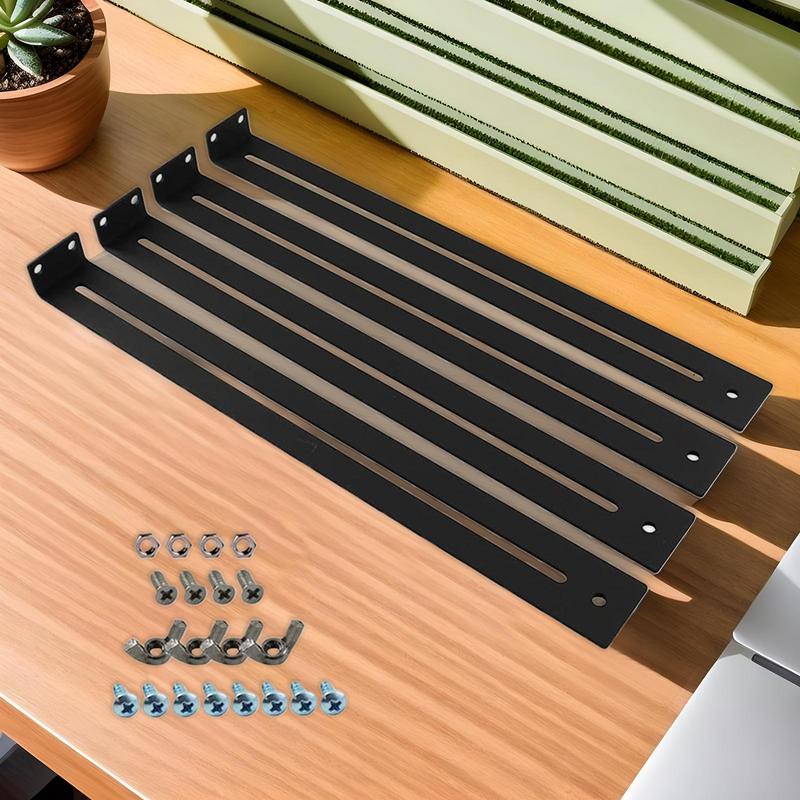 4pcs Drawer Repair Kit Furniture Repair Kit Mounting Brackets Bottom Support Tool Set with Screws Replacement Parts Heavy Duty