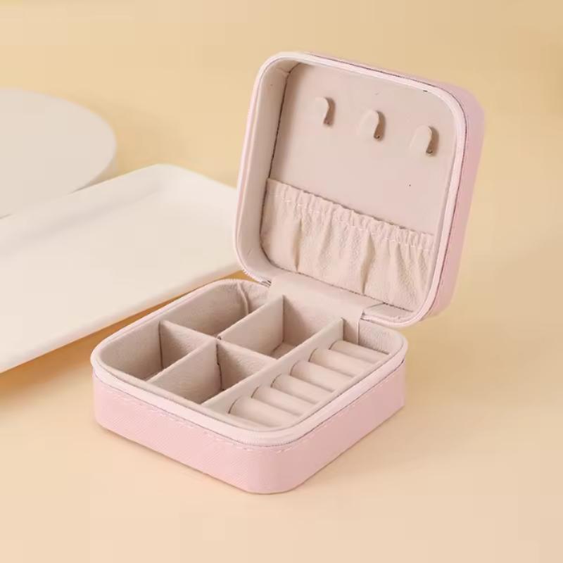 

Mini Jewelry Storage Box Portable Home Travel Earrings Necklace Storage Case for Women Ring Organizer PU Leather Display Case