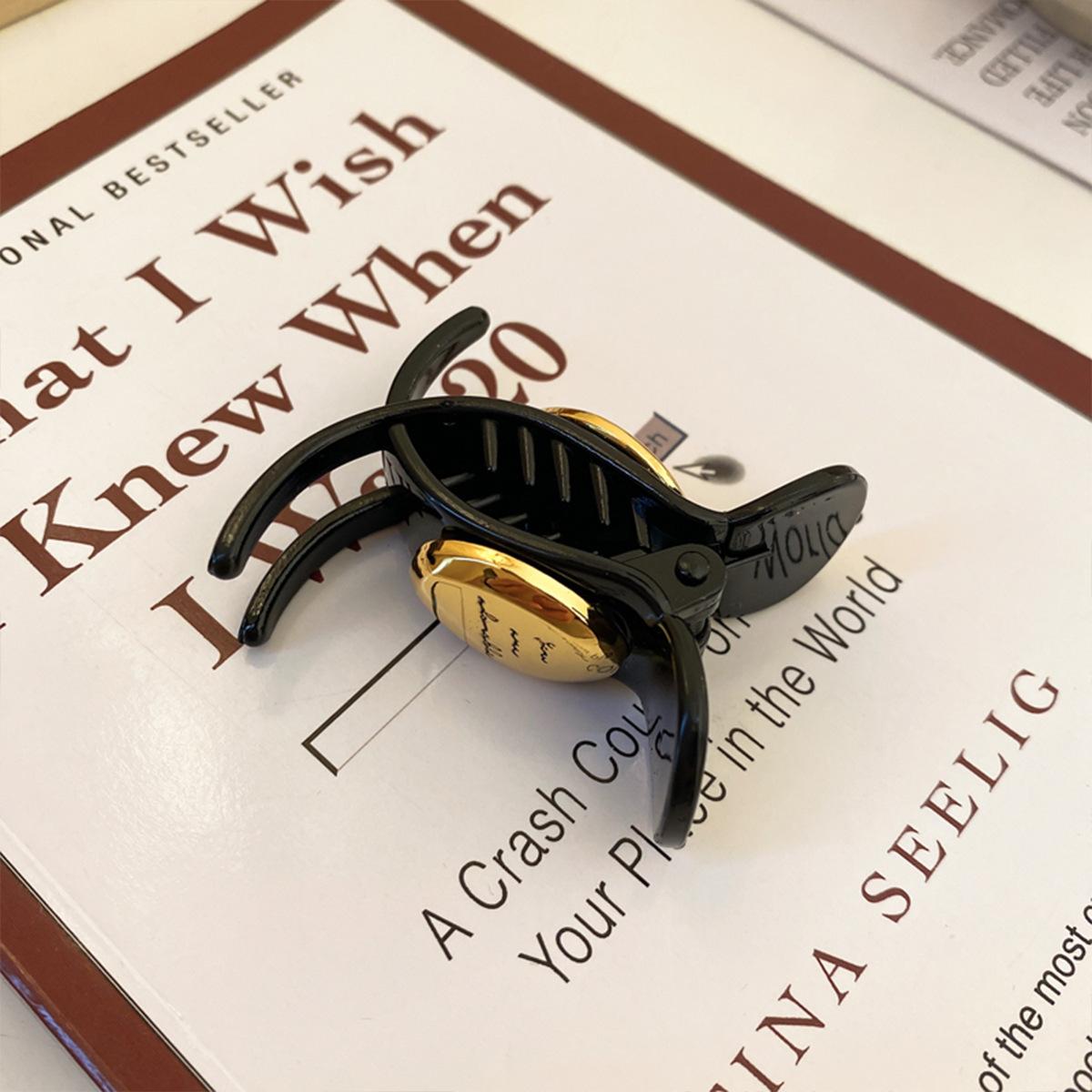 Большая черная зажим-краб женская задняя часть головы диск волосы акула-зажим заколка заколка 2025 нет